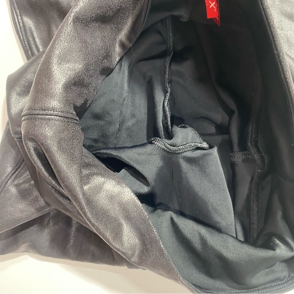 SPANX Black Metallic Faux Leather Lift Core Compression High Waist Leggings M - Picture 11 of 16